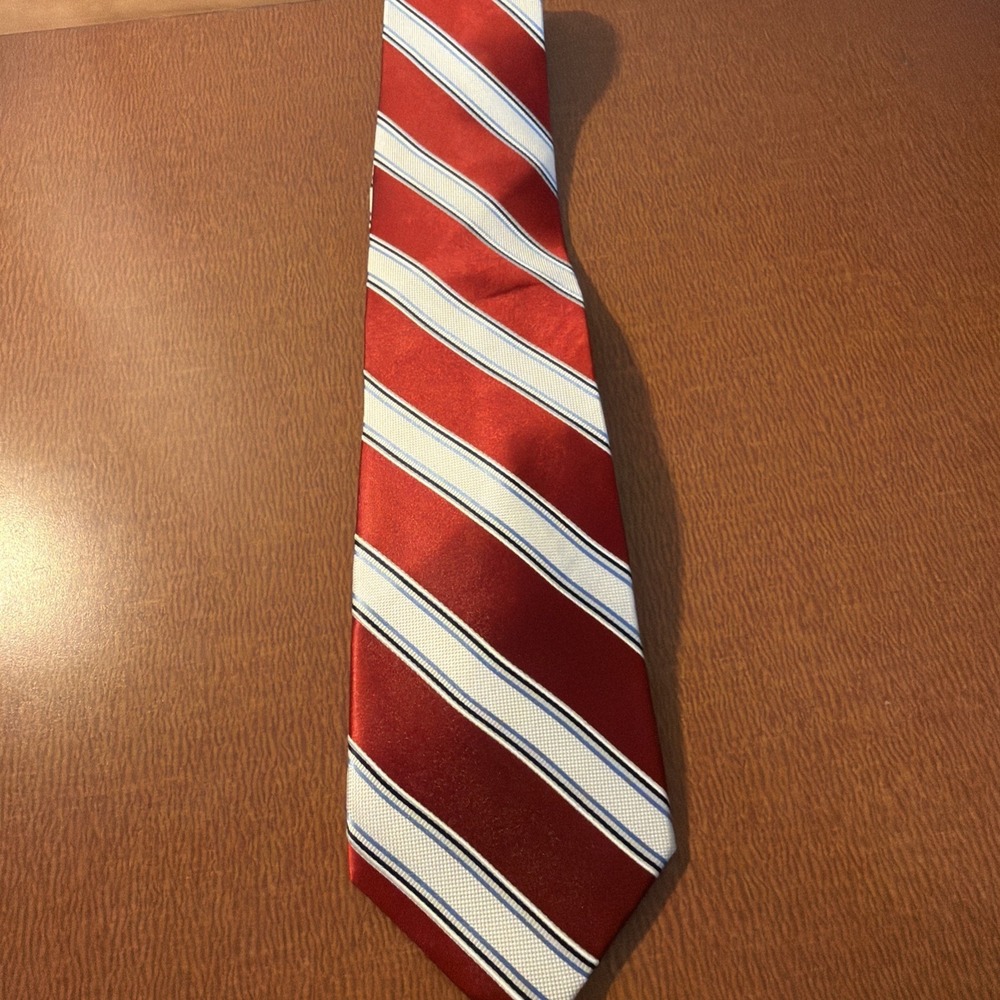 US‎ Polo Red Stripe Blue White Neck Tie EUC
